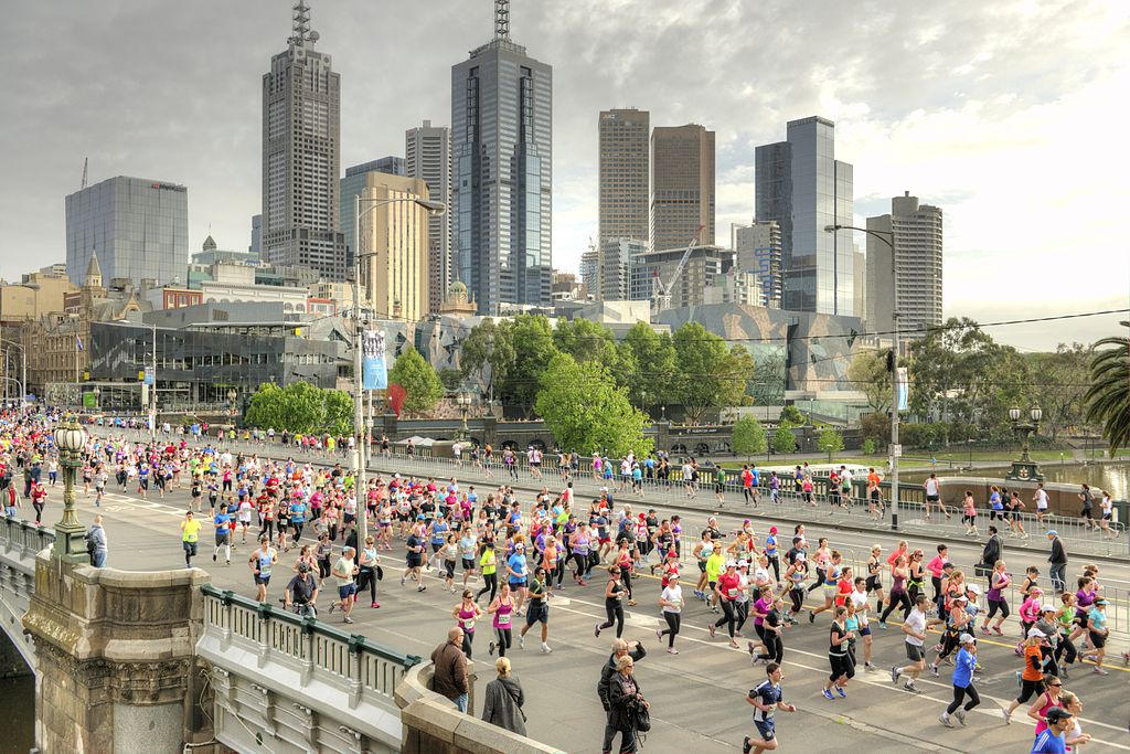 Running in the Melbourne Marathon
