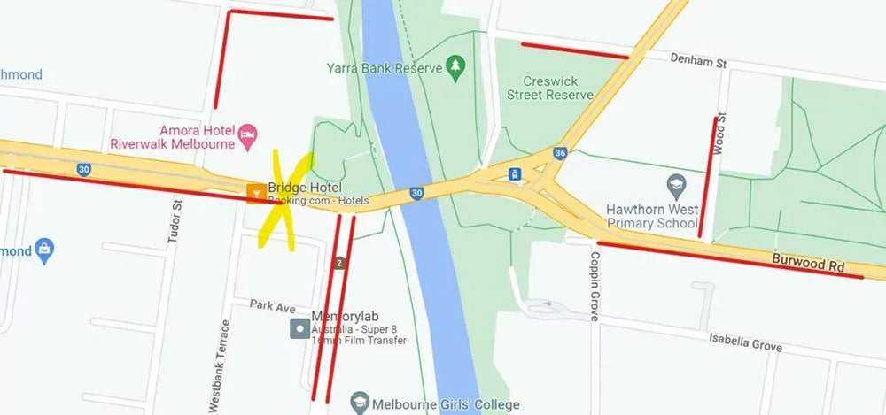 Parking available near Complete Physio Richmond on Bridge Rd