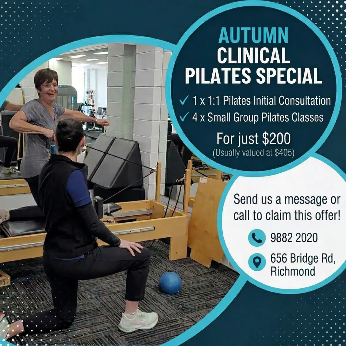 Autumn 2026 Clinical Pilates starter package at Complete Physio Richmond